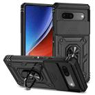 For Google Pixel 7a Sliding Camshield Holder Phone Case(Black) - 1