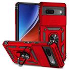 For Google Pixel 7a Sliding Camshield Holder Phone Case(Red) - 1