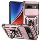 For Google Pixel 7a Sliding Camshield Holder Phone Case(Rose Gold) - 1
