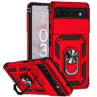 For Google Pixel 6a Sliding Camshield Holder Phone Case(Red) - 1