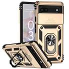 For Google Pixel 6a Sliding Camshield Holder Phone Case(Gold) - 1