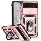 For Google Pixel 6a Sliding Camshield Holder Phone Case(Rose Gold) - 1