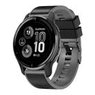 For Garmin Forerunner 265S / 255S / Venu 2S 18mm Weave Two-Color Silicone Watch Band(Black Grey) - 1