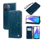 For Xiaomi Redmi 12C/11A 4G Global/Poco C55 Oil Wax Texture Leather Phone Case(Blue) - 1