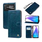 For Xiaomi Poco C40 Oil Wax Texture Leather Phone Case(Blue) - 1