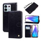 For Xiaomi Redmi Note 13  5G Oil Wax Texture Leather Phone Case(Black) - 1