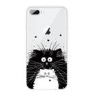 For iPhone 8 Plus / 7 Plus Coloured Drawing Pattern Highly Transparent TPU Protective Case(Black White Rat) - 1