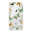 For iPhone 8 Plus / 7 Plus Coloured Drawing Pattern Highly Transparent TPU Protective Case(Golden Butterfly) - 1