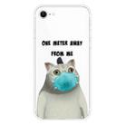 For iPhone SE 2022 / SE 2020 / 8 / 7 Coloured Drawing Pattern Highly Transparent TPU Protective Case(Mask Cat) - 1