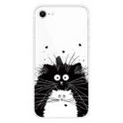 For iPhone SE 2022 / SE 2020 / 8 / 7 Coloured Drawing Pattern Highly Transparent TPU Protective Case(Black White Rat) - 1