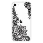 For iPhone SE 2022 / SE 2020 / 8 / 7 Coloured Drawing Pattern Highly Transparent TPU Protective Case(Black Rose) - 1