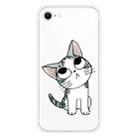 For iPhone SE 2022 / SE 2020 / 8 / 7 Coloured Drawing Pattern Highly Transparent TPU Protective Case(Cat) - 1