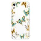 For iPhone SE 2022 / SE 2020 / 8 / 7 Coloured Drawing Pattern Highly Transparent TPU Protective Case(Golden Butterfly) - 1