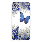 For iPhone SE 2022 / SE 2020 / 8 / 7 Coloured Drawing Pattern Highly Transparent TPU Protective Case(Purple Butterfly) - 1