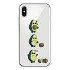 For iPhone X / XS Coloured Drawing Pattern Highly Transparent TPU Protective Case(Avocado) - 1