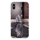 For iPhone X / XS Coloured Drawing Pattern Highly Transparent TPU Protective Case(Cat Tiger) - 1