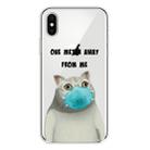 For iPhone X / XS Coloured Drawing Pattern Highly Transparent TPU Protective Case(Mask Cat) - 1