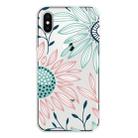 For iPhone X / XS Coloured Drawing Pattern Highly Transparent TPU Protective Case(Flower) - 1