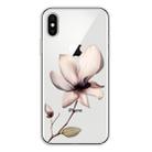 For iPhone X / XS Coloured Drawing Pattern Highly Transparent TPU Protective Case(Lotus) - 1