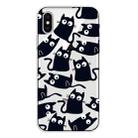 For iPhone X / XS Coloured Drawing Pattern Highly Transparent TPU Protective Case(Black Cat) - 1