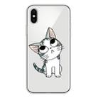 For iPhone X / XS Coloured Drawing Pattern Highly Transparent TPU Protective Case(Cat) - 1
