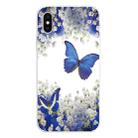 For iPhone X / XS Coloured Drawing Pattern Highly Transparent TPU Protective Case(Purple Butterfly) - 1