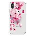 For iPhone X / XS Coloured Drawing Pattern Highly Transparent TPU Protective Case(Cherry Blossoms) - 1