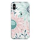 For iPhone XS Max Coloured Drawing Pattern Highly Transparent TPU Protective Case(Flower) - 1
