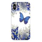 For iPhone XS Max Coloured Drawing Pattern Highly Transparent TPU Protective Case(Purple Butterfly) - 1