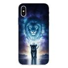 For iPhone XS Max Coloured Drawing Pattern Highly Transparent TPU Protective Case(Lion) - 1