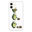 For iPhone 11 Coloured Drawing Pattern Highly Transparent TPU Protective Case(Avocado) - 1