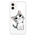 For iPhone 11 Coloured Drawing Pattern Highly Transparent TPU Protective Case(Cat) - 1