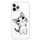 For iPhone 11 Pro Coloured Drawing Pattern Highly Transparent TPU Protective Case(Cat) - 1
