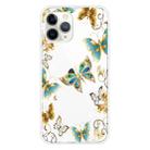 For iPhone 11 Pro Coloured Drawing Pattern Highly Transparent TPU Protective Case(Golden Butterfly) - 1