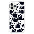 For iPhone 11 Pro Max Coloured Drawing Pattern Highly Transparent TPU Protective Case(Black Cat) - 1