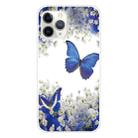 For iPhone 11 Pro Max Coloured Drawing Pattern Highly Transparent TPU Protective Case(Purple Butterfly) - 1