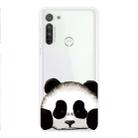 For Motorola G8 Coloured Drawing Pattern Highly Transparent TPU Protective Case(Panda) - 1