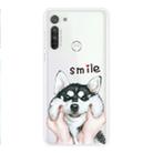 For Motorola G8 Coloured Drawing Pattern Highly Transparent TPU Protective Case(Pinch Dog) - 1