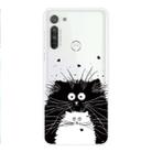 For Motorola G8 Coloured Drawing Pattern Highly Transparent TPU Protective Case(Black White Rat) - 1