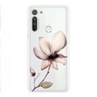 For Motorola G8 Coloured Drawing Pattern Highly Transparent TPU Protective Case(Lotus) - 1