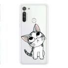 For Motorola G8 Coloured Drawing Pattern Highly Transparent TPU Protective Case(Cat) - 1