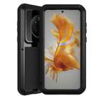 For Huawei Mate 50 LOVE MEI POWERFUL Metal Shockproof Life Waterproof Dustproof Phone Case(Black) - 1