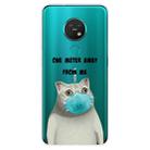 For Nokia 6.2 / 7.2 Coloured Drawing Pattern Highly Transparent TPU Protective Case(Mask Cat) - 1