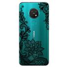 For Nokia 6.2 / 7.2 Coloured Drawing Pattern Highly Transparent TPU Protective Case(Black Rose) - 1