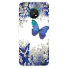 For Nokia 6.2 / 7.2 Coloured Drawing Pattern Highly Transparent TPU Protective Case(Purple Butterfly) - 1