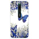 For Xiaomi Redmi 8 Coloured Drawing Pattern Highly Transparent TPU Protective Case(Purple Butterfly) - 1