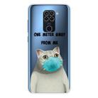 For Xiaomi Redmi 10X Coloured Drawing Pattern Highly Transparent TPU Protective Case(Mask Cat) - 1