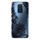 For Xiaomi Redmi 10X Coloured Drawing Pattern Highly Transparent TPU Protective Case(Black Rose) - 1