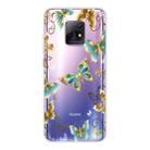 For Xiaomi Redmi 10X 5G Coloured Drawing Pattern Highly Transparent TPU Protective Case(Golden Butterfly) - 1