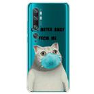 For Xiaomi Mi CC9 Pro Coloured Drawing Pattern Highly Transparent TPU Protective Case(Mask Cat) - 1